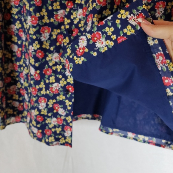 Ralph Lauren Vintage, Button Down Navy Floral Dress size 8 - Picture 4 of 6